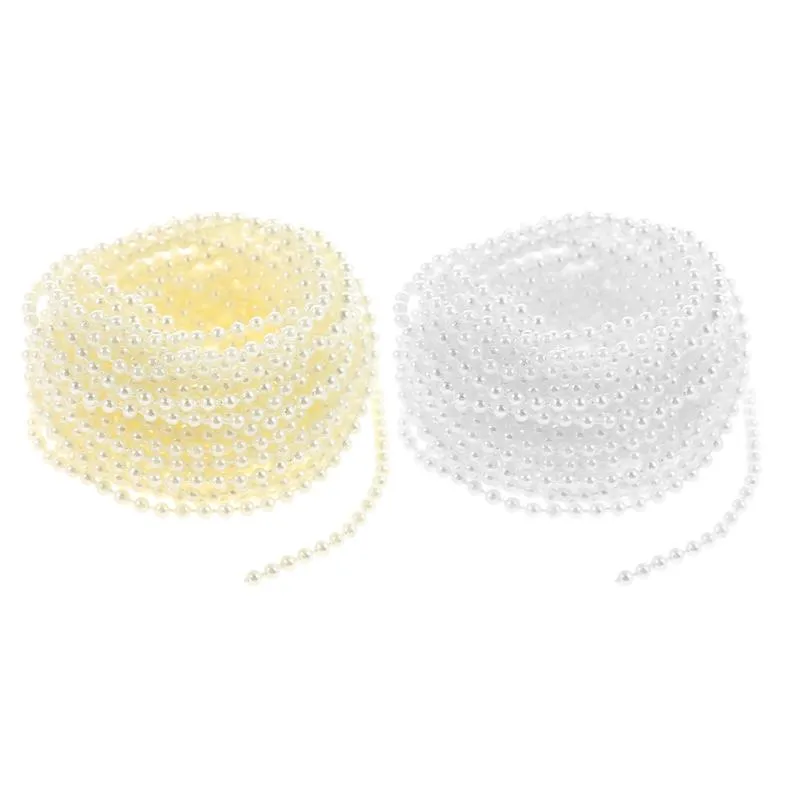 Aramox 10m Acrylic Imitation Pearl String With Rhinestones - DIY Craft Bead Chain For Jewelry, Home Decor, Needlework