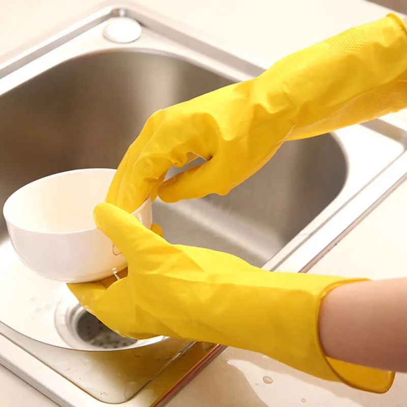 Flexible And Unbreakable Waterproof Rubber Yellow Household Gloves For  Winter Dish Washing, Laundry, Housework, And Kitchen Accessories From  Esw_home2, $0.74