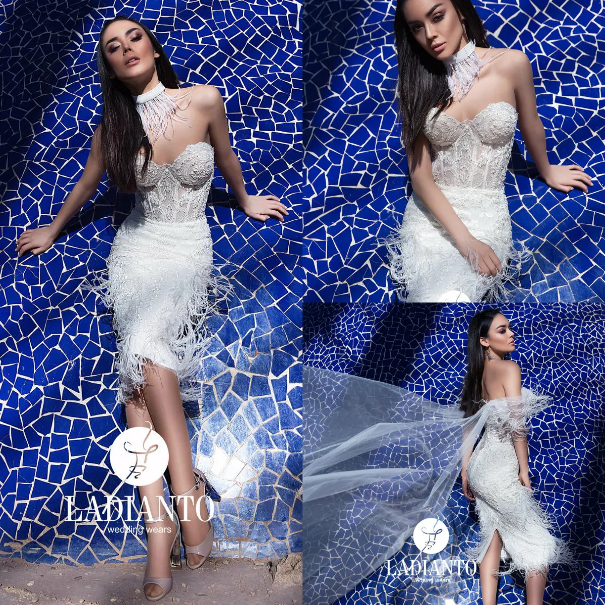 2019 Short Prom Dresses Sweetheart Lace Appliqued Beads Luxury Feathers Cocktail Dress Custom Made Knee Length Mini Evening Gowns