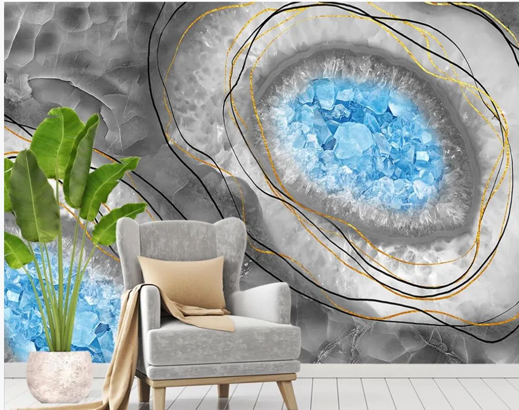 Wallpaper For Walls 3 D For Living Room Modern Light Luxury Marble Wallpapers TV Background Wall