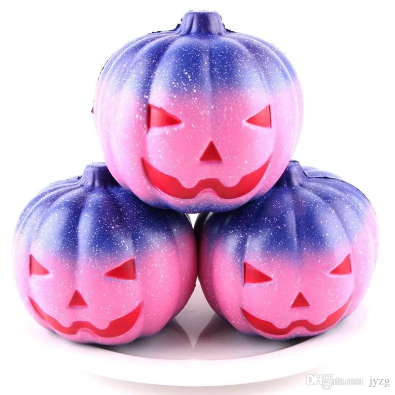 Commercio all'ingrosso Ognissanti Squishy Stellato Arcobaleno Zucca 7CM Lento aumento Rimbalzo Giocattoli Squishies Giocattolo spremuto a mano Bambini Regali di Halloween