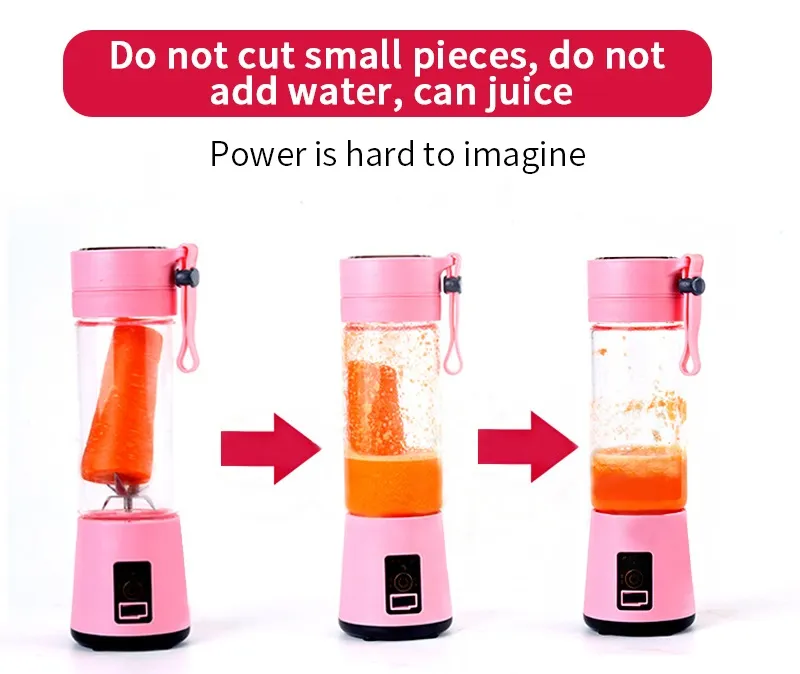 Usb Rechargeable Portable Juicer, Smoothie In Go Blender Cup With