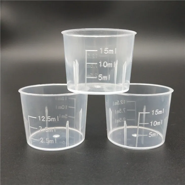 Set 4 Misurini Graduati In Plastica Trasparente Da 30 Ml - Per Laboratorio E Cucina