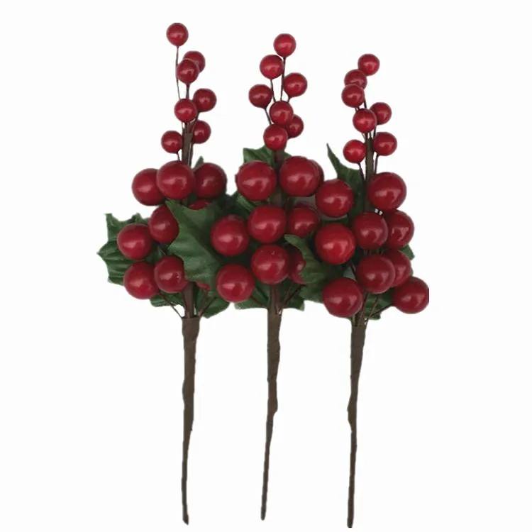 2018 Yeni Tasarım 7.5 Yapay Parlak Kırmızı Berry Holly Noel Dekorasyon * Ücretsiz Nakliye Seçim inç * 75pcs