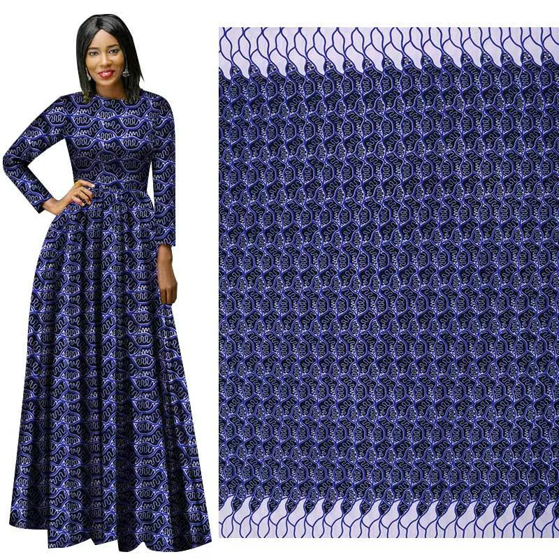 Nouveau modèle de mode costume national africain tissu batik tissu polyester imprimé tissu pour robe costume vente directe d'usine