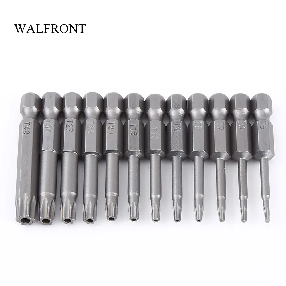 Freeshipping 12 sztuk / partia * 10 Star Head Wkrętak Bit Stal 1/4 cala Hex Shank Torx Długie Wkrętaki Elektronarzędzia do wiertarki elektrycznej