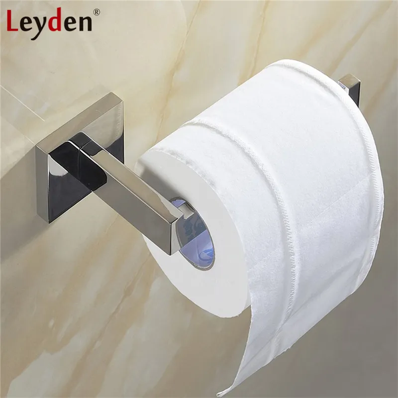 Leyden Wysokiej Jakości Uchwyt Papieru WC 304SUS Ze Stali Nierdzewnej Montaż ścienny ORB / Szczotkowany Niklosz / Chrome Toalet Roll Holder T200425