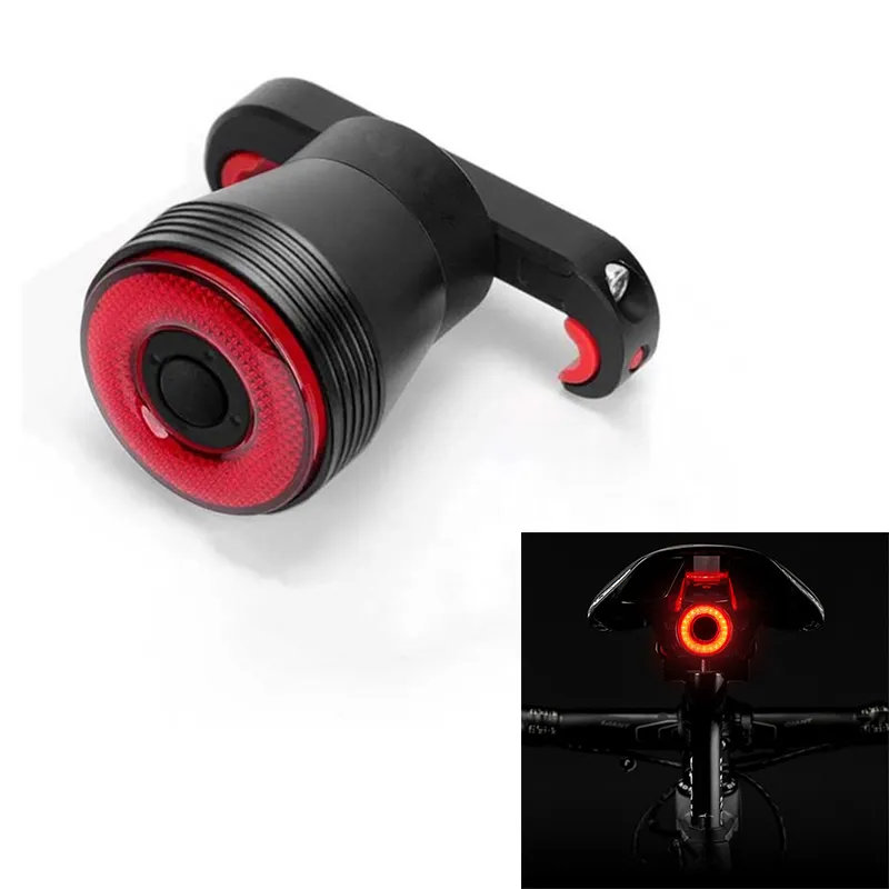 Fanale posteriore per bici intelligente USB ricaricabile LED Luci posteriori per bicicletta con rilevamento del freno impermeabile Montaggio facile Adatto a qualsiasi bici da strada