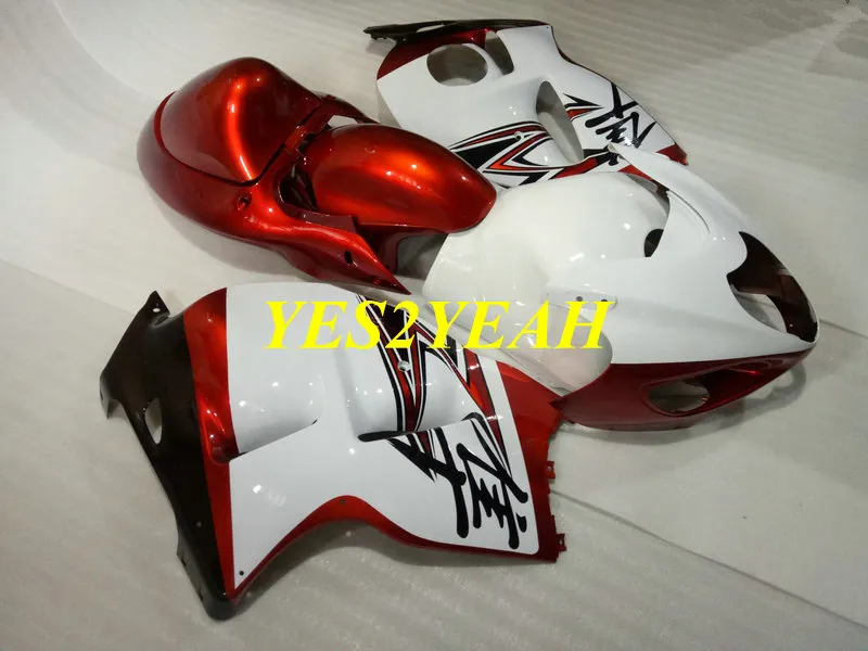 Injektionsfeoking Body Kit för Suzuki Hayabusa GSXR1300 96 99 00 07 GSXR 1300 1996 2000 2007 Vit Orange Fairings Bodywork + Gifts SG46