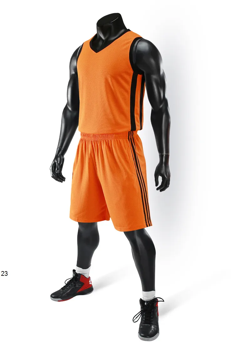 2019 Nouveaux maillots de basket-ball vierges logo imprimé Hommes taille S-XXL prix pas cher expédition rapide bonne qualité A006 Orange OG0012