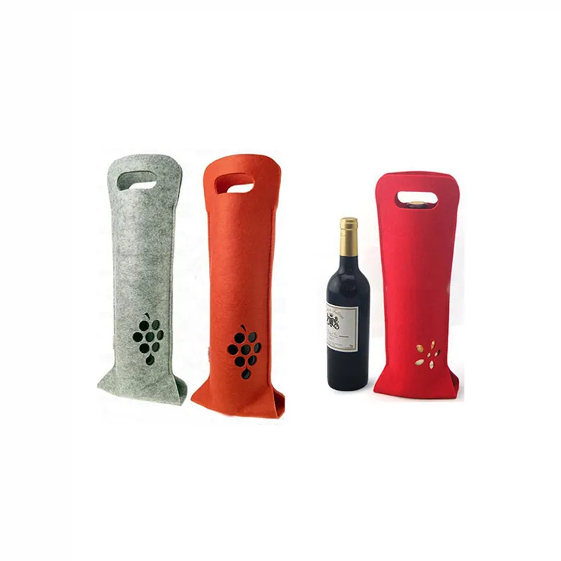 Wein-Einkaufstasche aus Filz, Flaschenträger, 40 x 14 cm, Wein-Bierflasche, Geschenkverpackung, Taschen, Outdoor-Party, Weinkiste, mehrere Farben