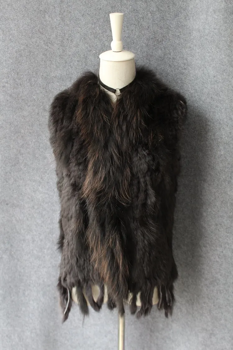 genuine real rabbit fur vest with raccoon fur collar (28)