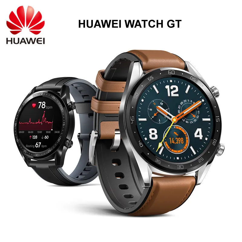 Original Huawei Watch GT Smart Watch Support GPS NFC Heart Rate Monitor Water Waterwatch Sport Tracker bracelete para Android iPhone