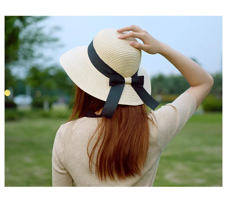 Foldable Wide Brim Ribbon Straw Hat With Bow Ribbon For Women Perfect For  Beach And Summer Sun Protection Included From Timelesszeng2, $4.08