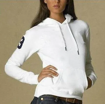 폴로 캐주얼 후드 큰 말 자수 솔리드 봄 여성 스포츠웨어면 슬림 여성 후드 재킷 레이디 스웨터 코트 탑