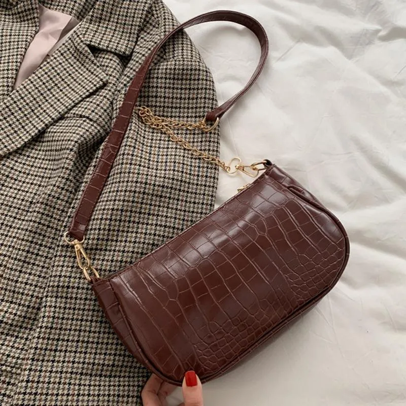 Designer- Women's Shoulder Bags Vintage Solid Färg Stor Kapacitet Crossbody Bag Leather Shoulder Bag Messenger
