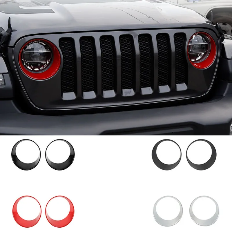 Cappe per lampade in ABS Copertura decorativa per lampada frontale per auto per Jeep Wrangler JL 2018+ Accessori per auto sportive