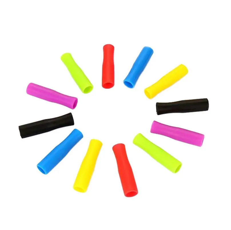 11 Colors Stock Silicone Tips for Stainless Steel Straws Tooth Collision Prevention Straws Cover Silicone Tubes LX5602