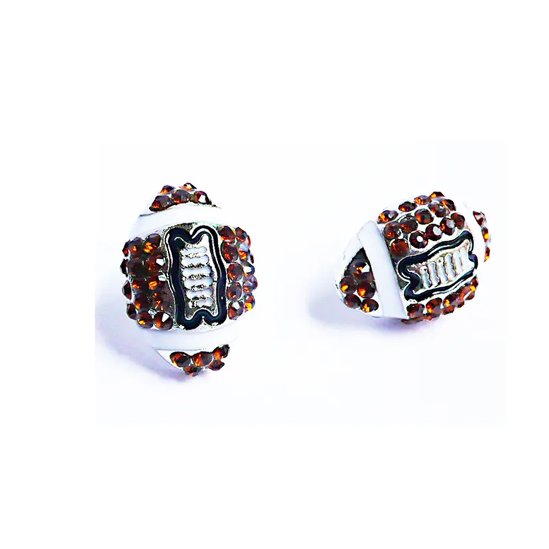 Sports Softball Stud Earrings Party Supplies Crystal Rhinestone Basketball Baseball Rugby Softballs Earring For Women Jewelry