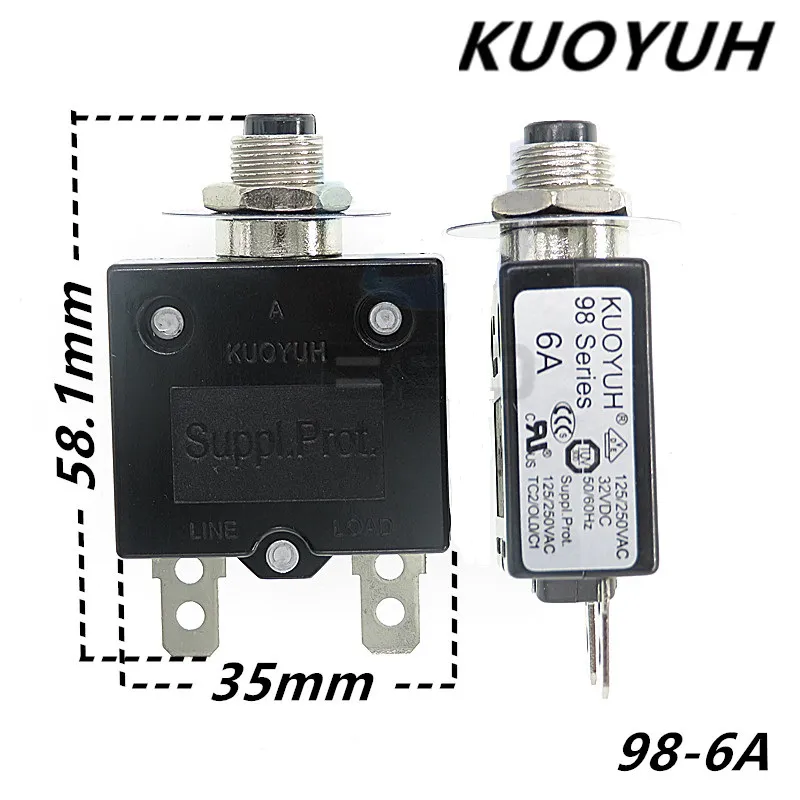 98 Series-6A Circuit Breakers Taiwan Kuoyuh Switch di sovraccarico di protezione sovracorrente