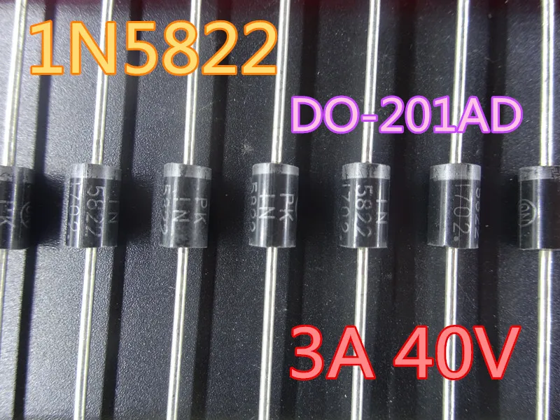10 Pack Silicon Diodes Low Voltage Drop 10-Pack 1N5822 - 3A 40V Silicon ...