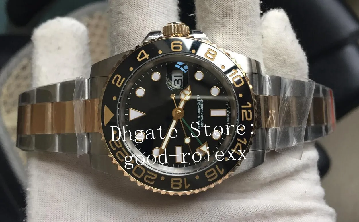 Luxury Super Version Automatisk ETA 2836 Titta på Mens Real 18K Yellow Gold Plating Wrapped Watches Män 116713 Armbandsur
