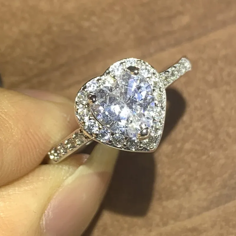 DHgate.com:Exquisite 925 Sterling Silver Ring with White