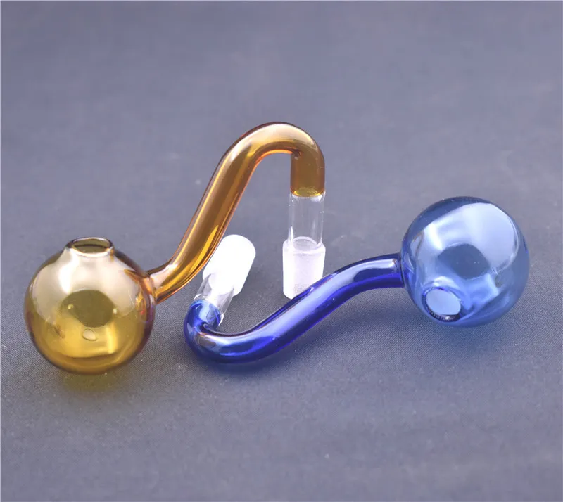 10mm 14mm 18mm Mannelijke Vrouwelijke Glas Oliebrander Pijpen Voor Olierouts Glasbongen Kleurrijke Dikke Pyrex Dia 30mm Bal Glas Pijp 10st