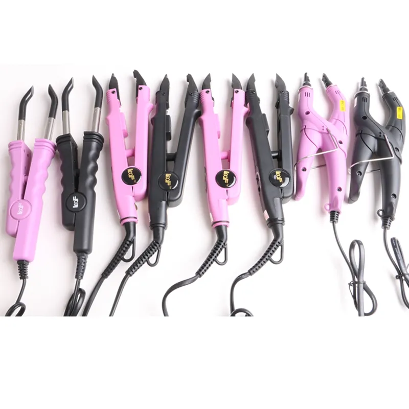 Loof Fusion Hair Extension Iron Keratin Bonding Tools Fusion Heat Connector Pink ,Black color EU/US/AU/UK plug