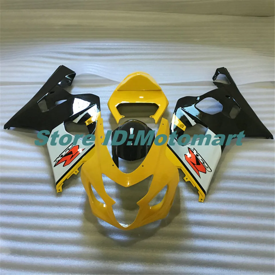 스즈키 GSXR600 750 K4 04 05 GSXR 600 GSXR 750 2004 2005 노란색 흰색 바람막이를위한 오토바이 페어링 키트 SF89 설정