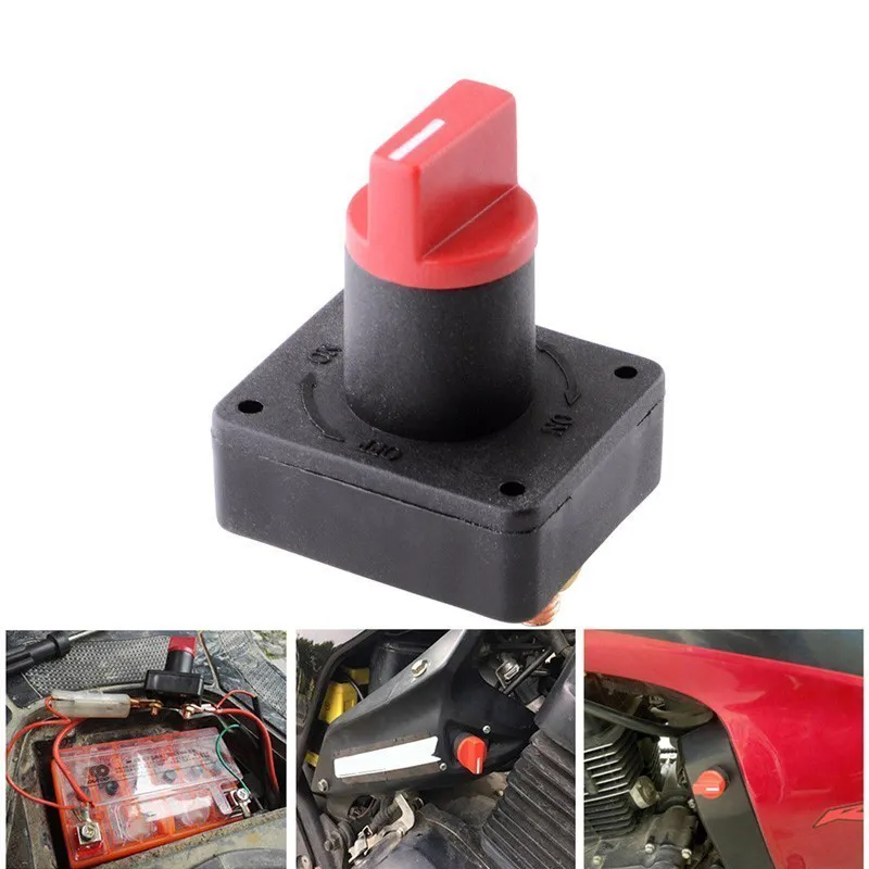 Pièces de batterie de commutateur de système électrique de moto DC12V Anti-fuite maître déconnecter l'isolateur rotatif coupe les interrupteurs de mise à mort pour les batteries voiture Tricycle Moto