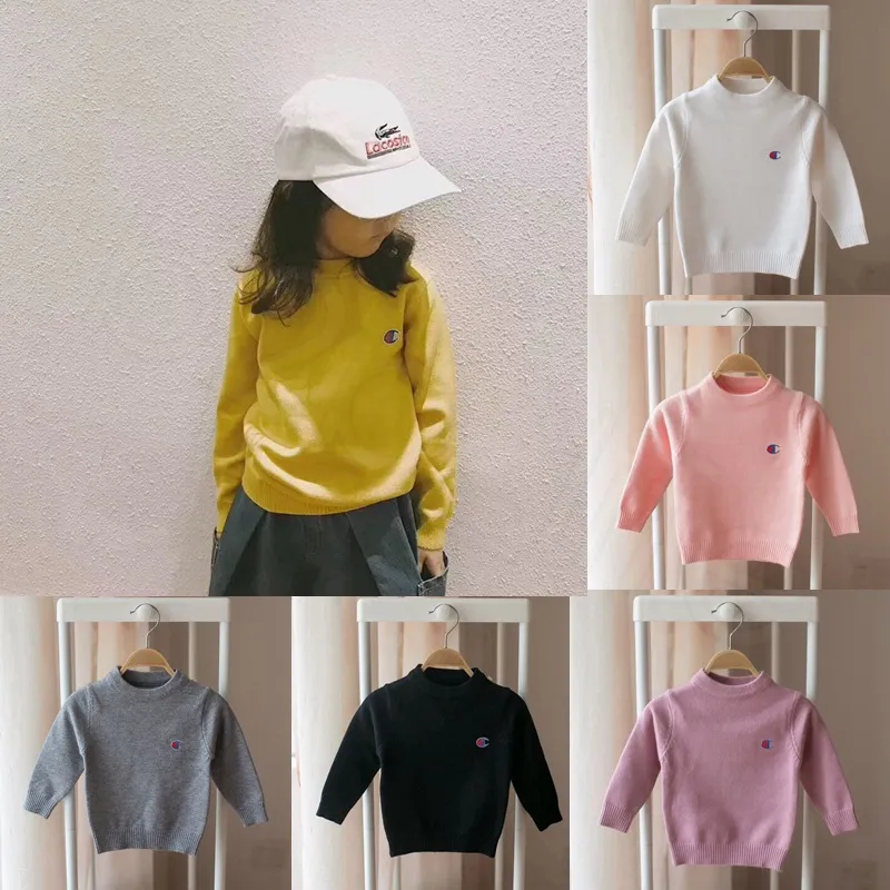 Suéter de invierno para bebés Jersey de punto con letras Manga larga Otoño Niños Niñas Suéter Camisa para niños Ropa Amarillo Negro HHA517