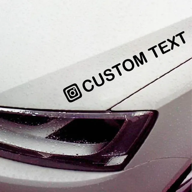 5CM hight personalizzato instagram nome utente impermeabile più colori adesivo per auto CA - 250j