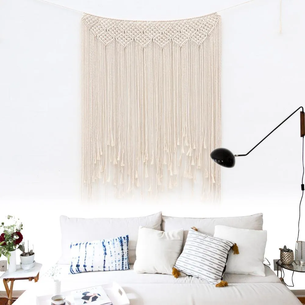 Macrame wall hanging boho wedding hanger cotton handmade wall art home wall decor 35 cheap