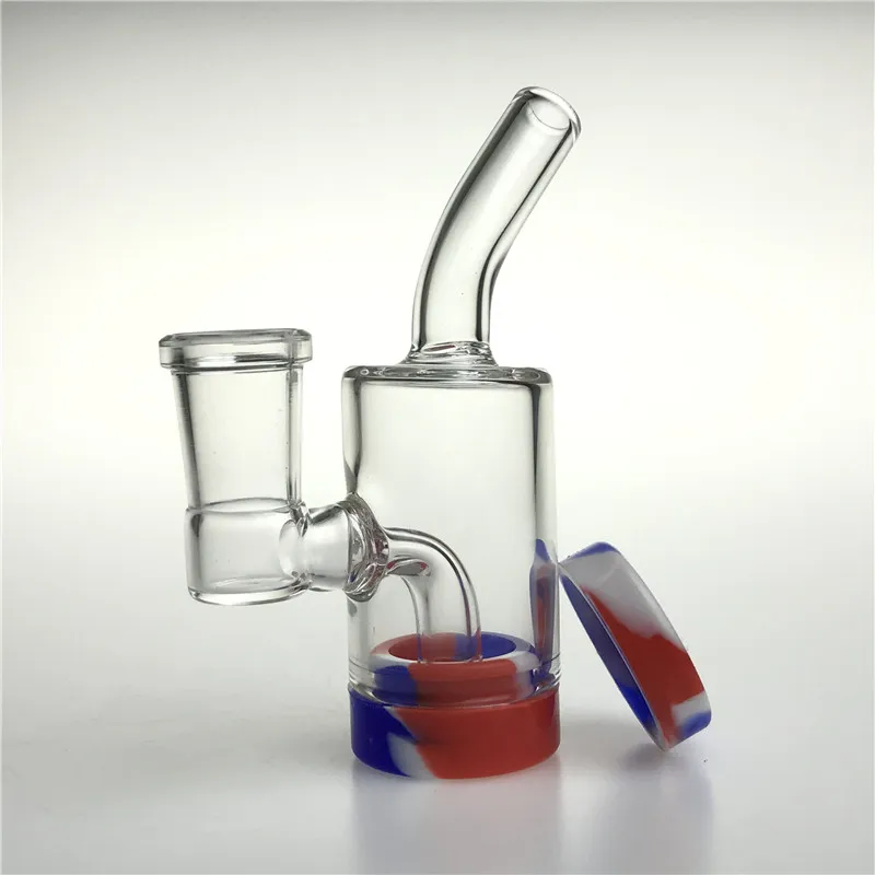 Nuovo bong in vetro femmina da 4 pollici da 14 mm con contenitore inferiore in silicone da 10 ml Recupero Spessore inebriante Recycler Bong in vetro per acqua Becher Tubi dell'acqua