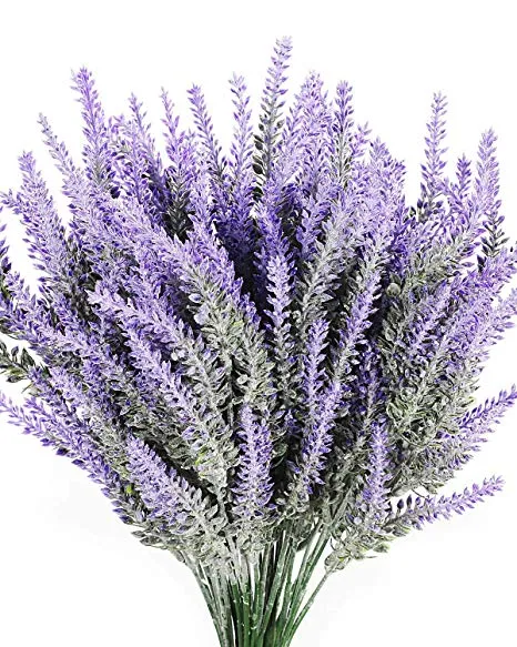 8st Konstgjorda lavendelblommor Bukett Fake Lavendel Plant Bundle Wedding Home Decor Garden Patio Dekoration