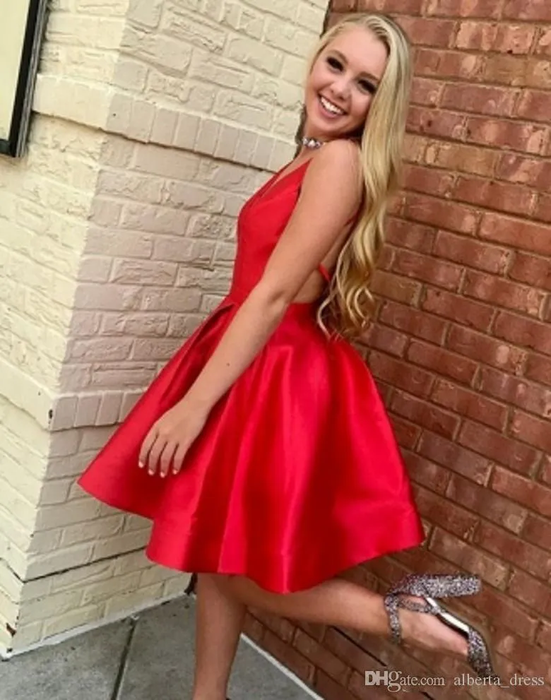 2018 A-line Short Homecoming Dresses from dreamdressy | Red homecoming dresses  short, Red homecoming dresses, Cheap homecoming dresses