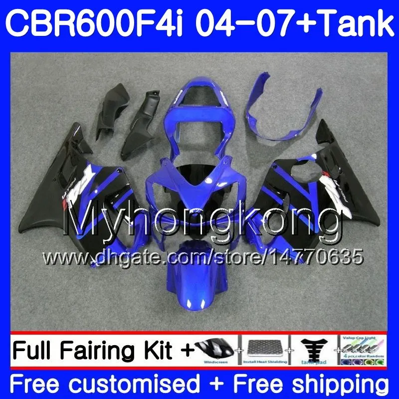 Bodys for Honda CBR600 FS CBR 600F4I 2004 2005 2006 2007 281HM.34 CBR600 F4I CBR 600 F4I CBR600F4I 04 05 06 07 Fairing Kit Blue Black Hot