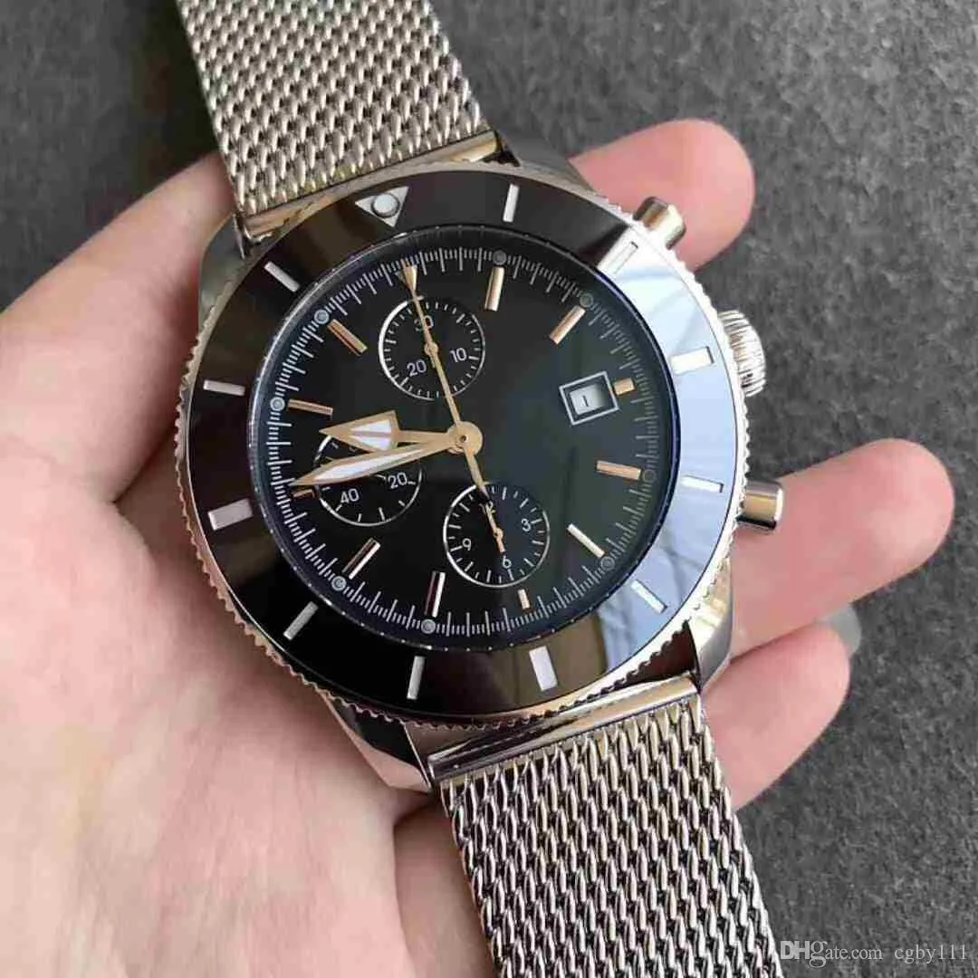 مصمم Men's Watch جديد Sapphire Mirror Super Ocean Culture Series مطابقة 7750 حركة الفولاذ المقاوم للصدأ حافة السيراميك