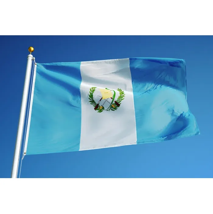 Guatemala-Flagge, 90 x 150 cm, jeder benutzerdefinierte Stil, heißer Verkauf, neues Polyester, bedruckt, Nationalflagge, Banner, kostenloser Versand