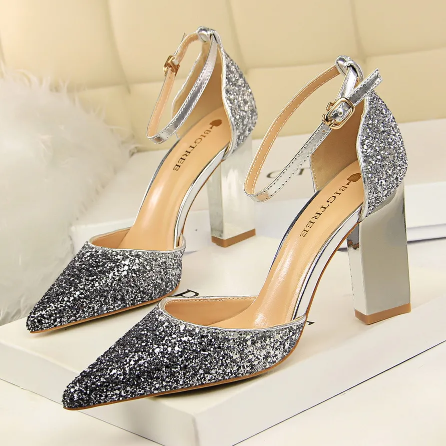 Saltos de glitter mary jane sapatos mulheres saltos altos fetiche de salto alto mulheres bombas sapatos de casamento sapatos de escritório mulheres zapatos de mujer scarpe donna