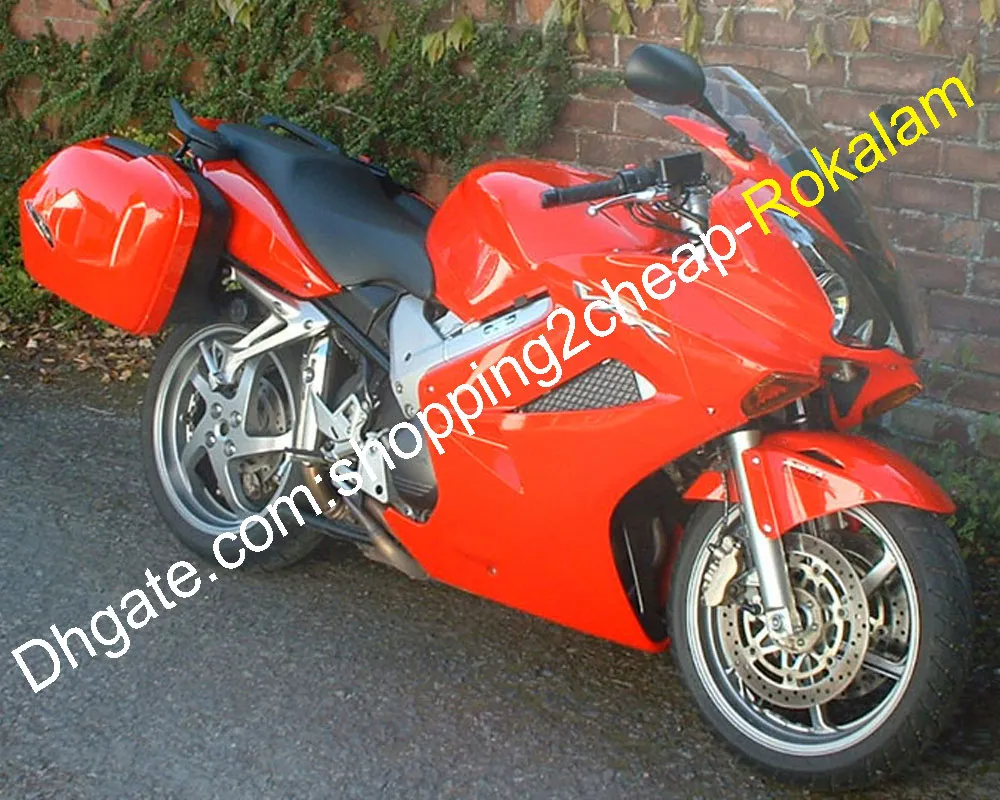 Carenado para Honda VFR800 VFR 800 800RR VFR800R Shell Red 2002 2003 2004 2005 2006 2007 2008 2009 2010 2011 2012 (moldeo por inyección)