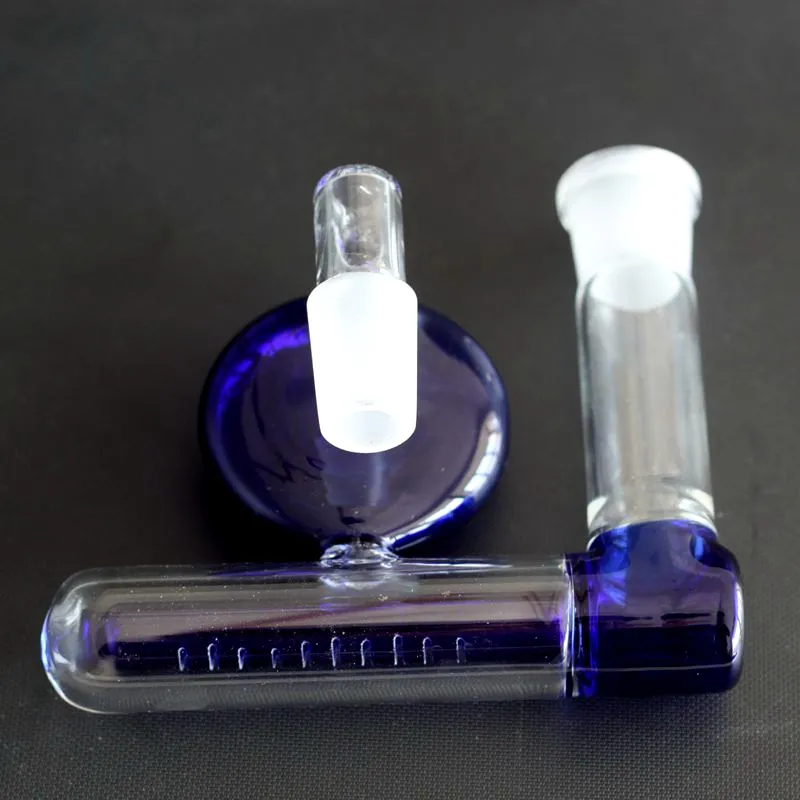 Blått glas askfångare för vattenpipor Vattenpipor Återvinn Lacunaris Inline två honungskakor askfångare i 14 mm eller 18 mm