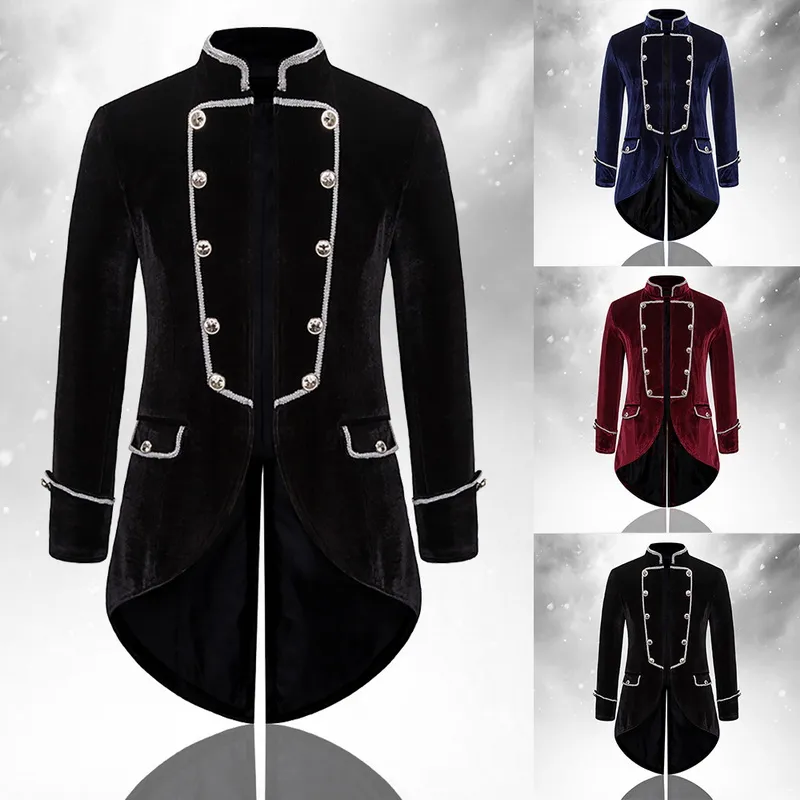Mens Trench Coats Men Steampunk Tailcoat Vintage Swallowtail Medieval ...