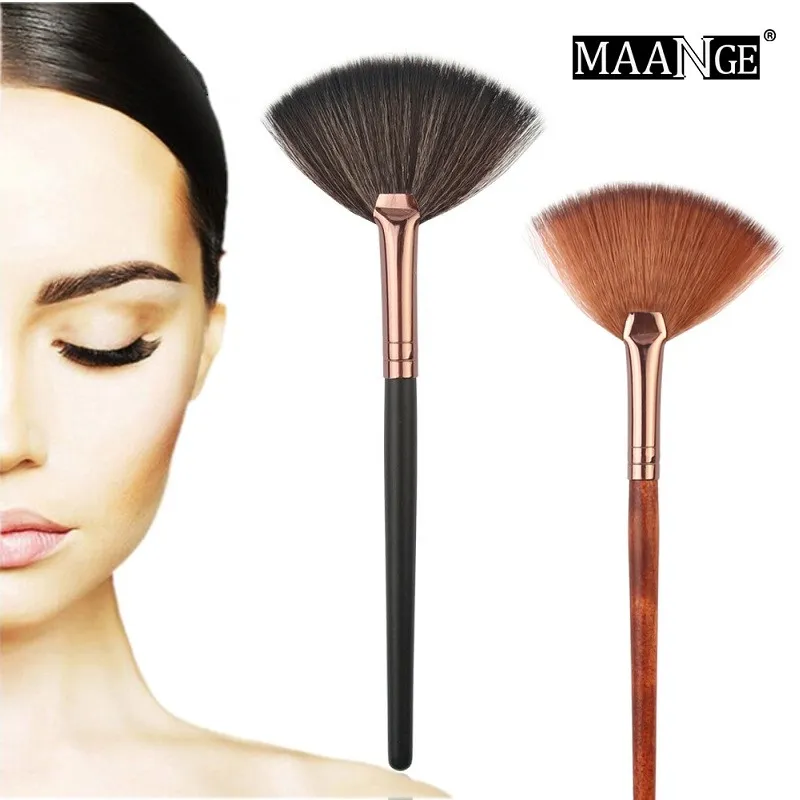 1pcs Pincel de Maquiagem em Forma de Leque para Cosmético Base em Pó Facial Sombra Pincéis de Maquiagem Ferramenta de Maquiagem de Beleza