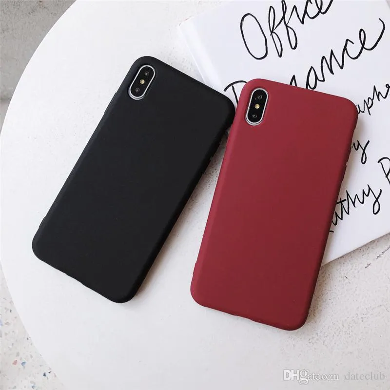 Hot Sell Sack Solid Color Silicone Par Fodral för iPhone XR X XS Max 6 6s 7 8 Plus Gullig godis färg Soft Enkel Mode Telefon Väska Ny