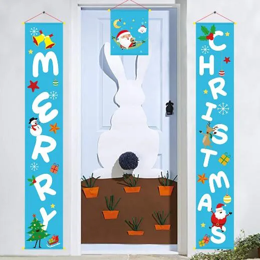 New Festive Merry Christmas Portico Sign Decorative Door Banner Decorazioni natalizie per la casa Ornamenti natalizi appesi KD1
