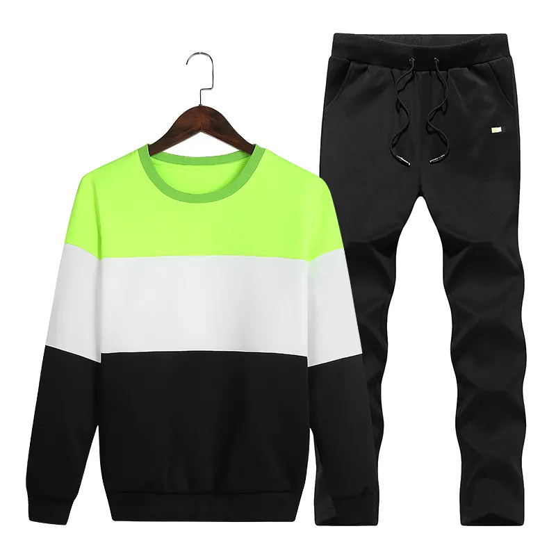 Fashion-New Fashion Men Tracksuit Högkvalitativa Mens Kläder Tröja Pullover + Byxor Casual Tennis Sport Tracksuiter Sweat Suits Hot Sell