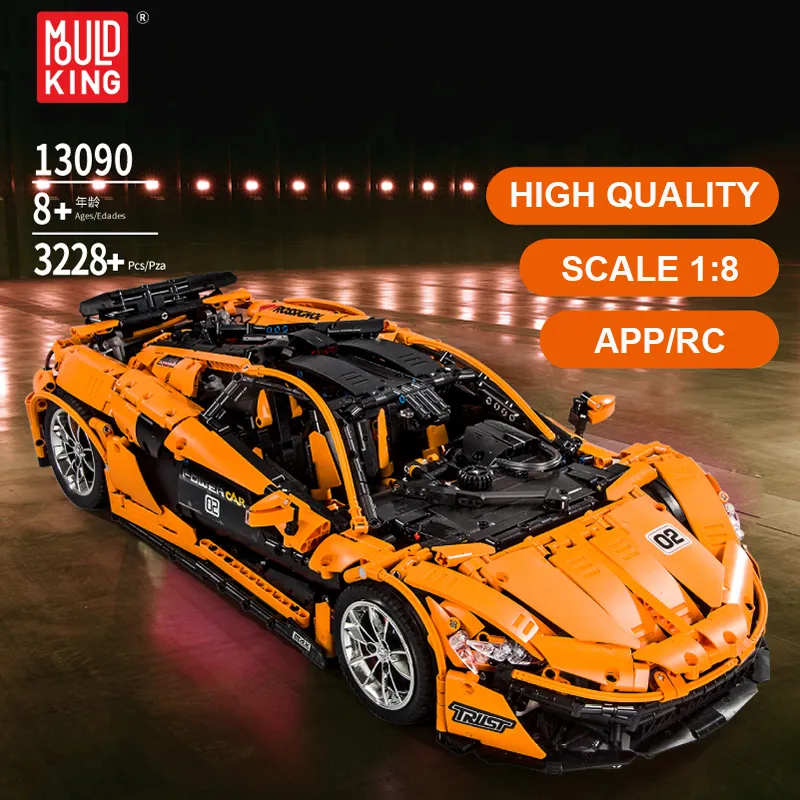 RC McLaren Super Racing Car 빌딩 블록 기술 Voiture 모델 MOC-16915 Mold King 13090 3431PCS 호환 20087 벽돌 장난감 크리스마스 생일 선물 어린이