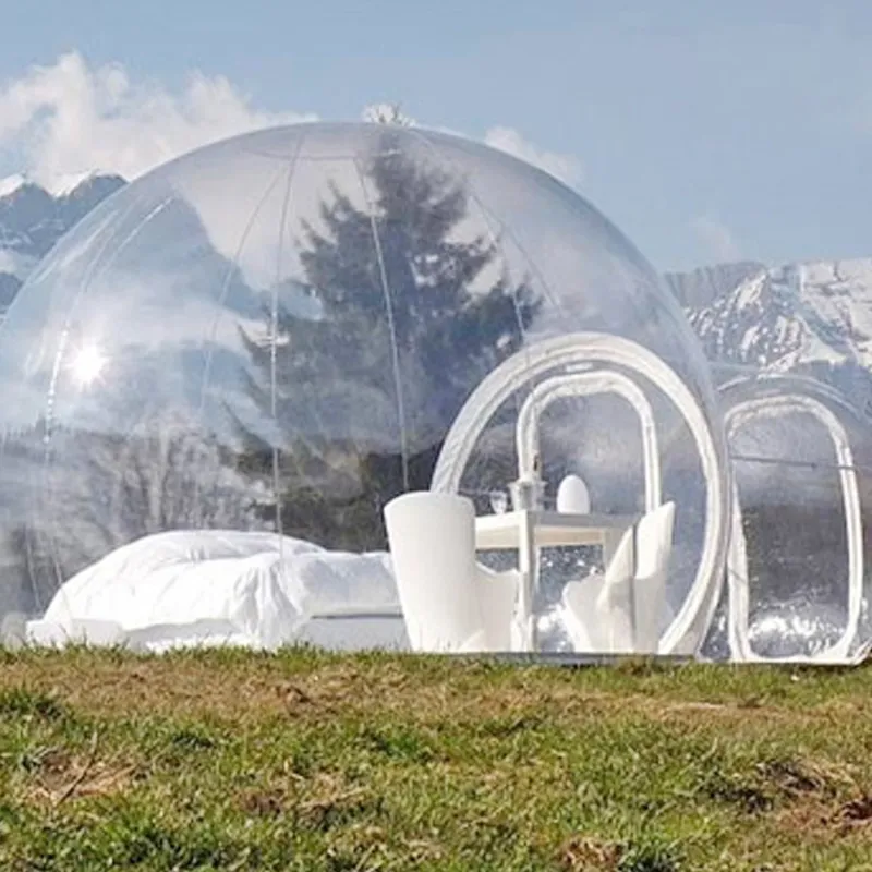 2019 nouvelle tente gonflable de bulle d'hôtel de bulle de 3 M/4 M/5 M de diamètre pour camper belle tente gonflable d'igloo dôme Transparent de bulle